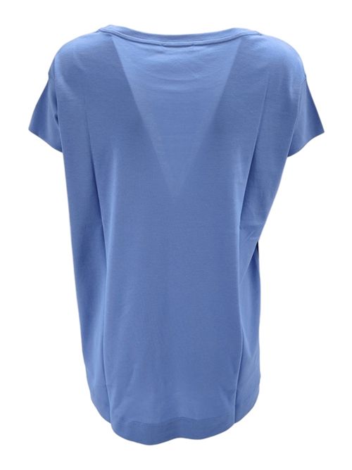 Women's light blue t-shirt, oversized supima cotton model A rovescio | 7411807